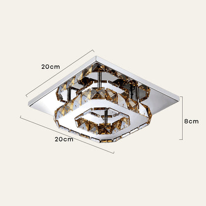 Moderne LED-Deckenleuchte mit Kristalloptik