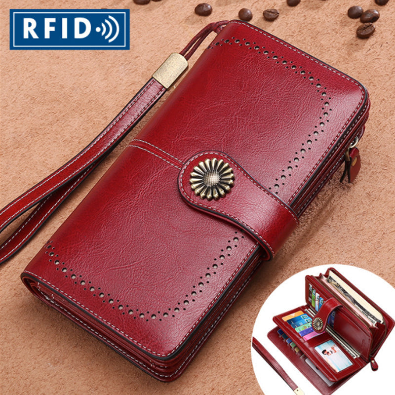 Retro lange Brieftasche mit großem Fassungsvermögen | Brehn