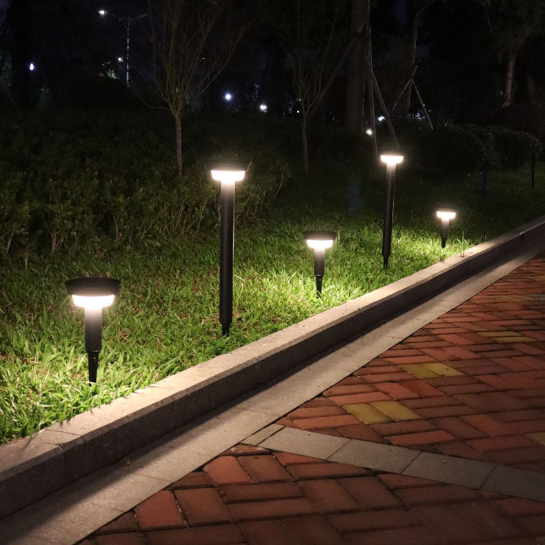 Moderne Einfachheit Wasserdichte Solar Ronde Aluminium Acryl Außenlichter Für Garten | Brehn