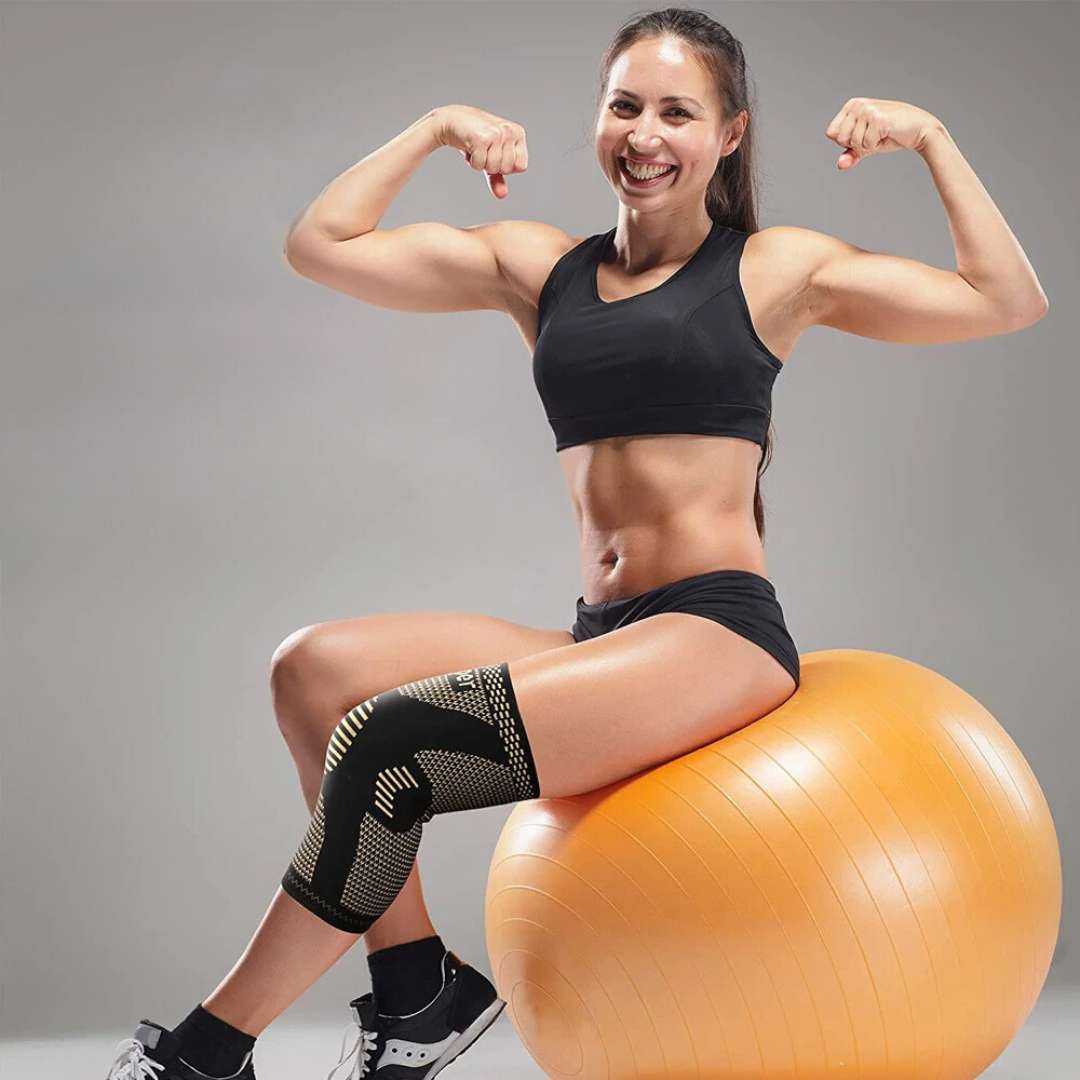 CopperFlex Knee Compression Sleeve | zur Schmerzlinderung - Unterstützung - Mobilität - perfekt für Athleten, Arthritis, Senioren und Verletzungsrehabilitation Brehn