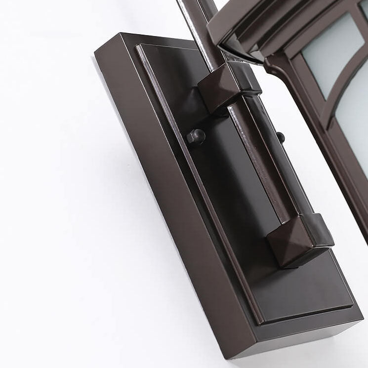 Moderne quadratische Aluminium-Glas-carved 1-Licht Außen wasserdichte Wandlampe | Brehn