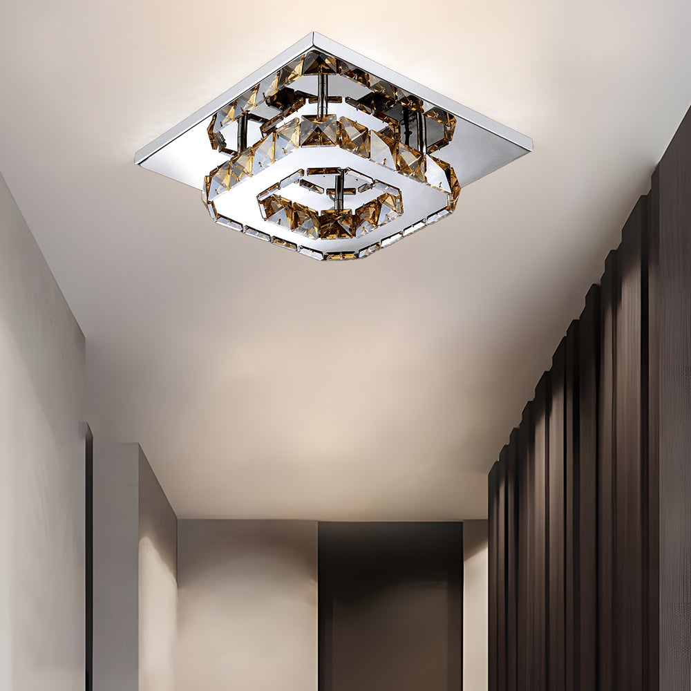 Moderne LED-Deckenleuchte mit Kristalloptik