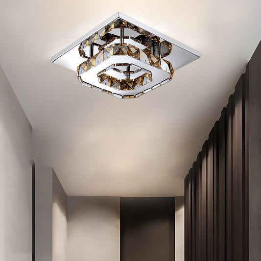 Moderne LED-Deckenleuchte mit Kristalloptik