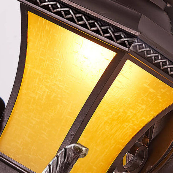 Europäisches Vintage Outdoor Quadrat Käfig Aluminium Glas 1-Licht Wandlampe | Brehn