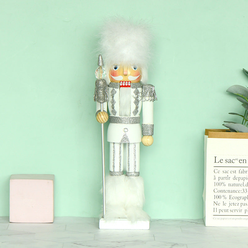 Nussknacker-Figur, 35 cm, Weißer König