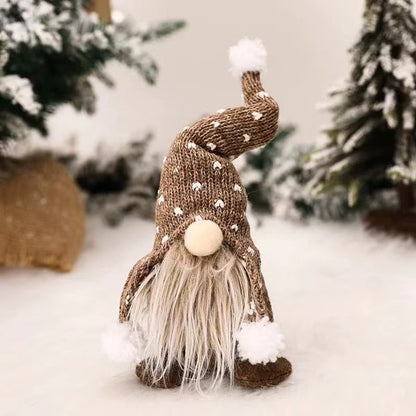 Sitzende Weihnachts-Wichtelfigur mit Strickmütze