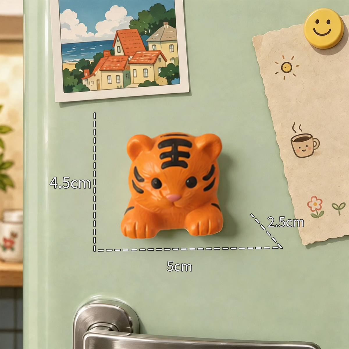 3D-Wildtier-Magnete aus Kunstharz, Cartoon-Stil