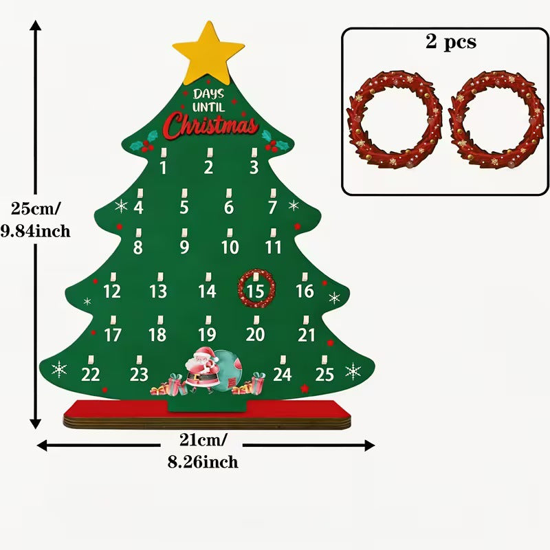 Weihnachts-Countdown-Kalender aus Holz, verschiedene Motive