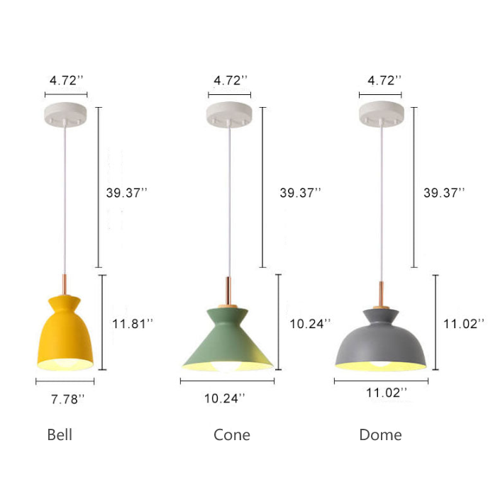 Brehn | AuroraLite Nordic Pendelleuchte | Metall-Design | 1-Licht | Moderne Farboptionen