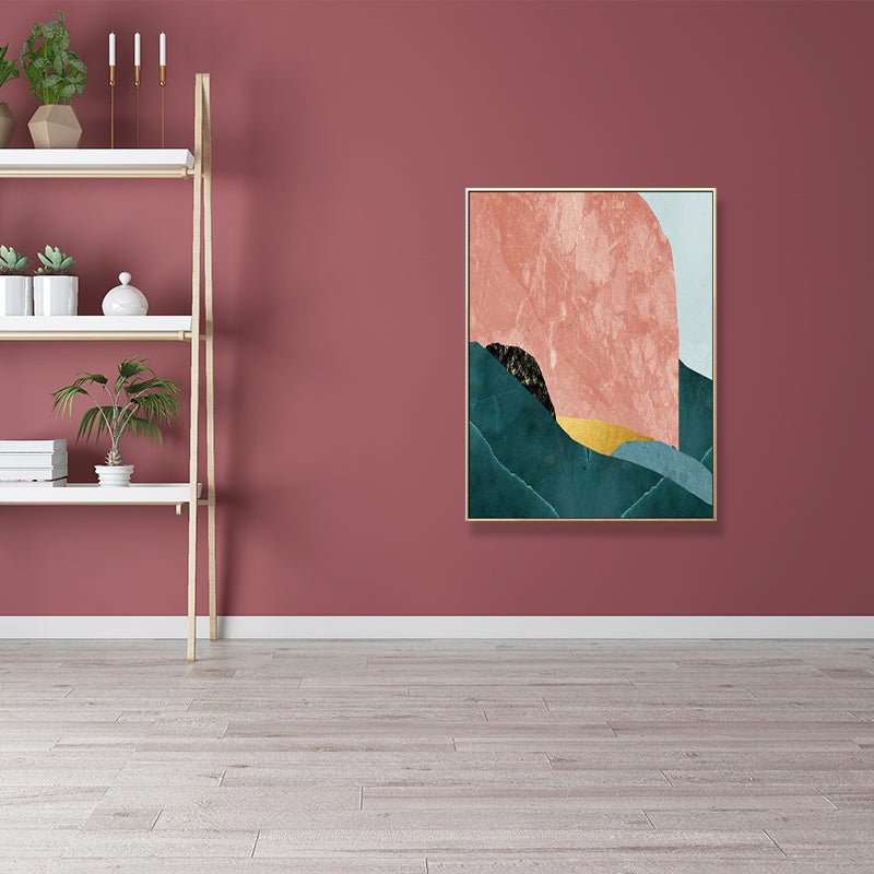 Brehn | Nordic Abstract Mountain Print Leinwand Aqua Texturiertes Wandkunst für Wohnzimmer