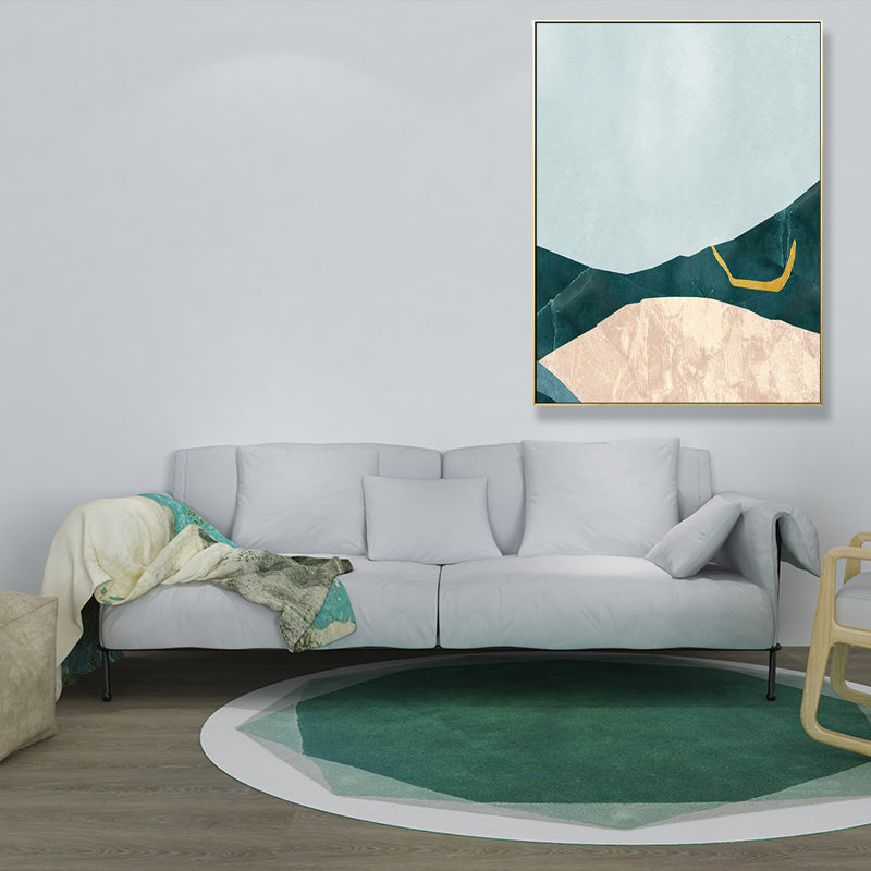 Brehn | Nordic Abstract Mountain Print Leinwand Aqua Texturiertes Wandkunst für Wohnzimmer