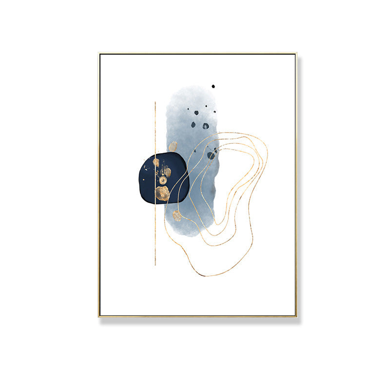 Brehn | Nordic Watercolor Stones Zeichencanvas Blau und Weiß Abstrakte Wandkunst für Raum