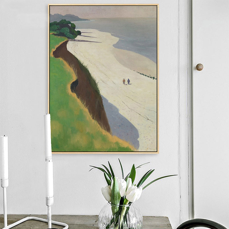 Brehn | Seaside Scenery Art Print Wohnzimmer Eingewickelte Leinwand Grüner Texturiert, Multiple Größen