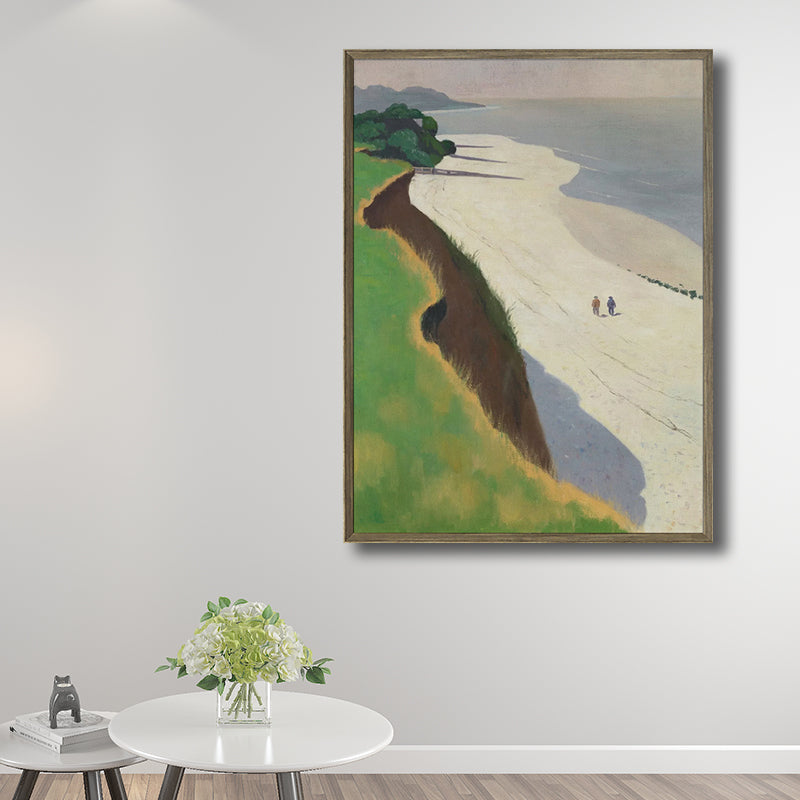 Brehn | Seaside Scenery Art Print Wohnzimmer Eingewickelte Leinwand Grüner Texturiert, Multiple Größen