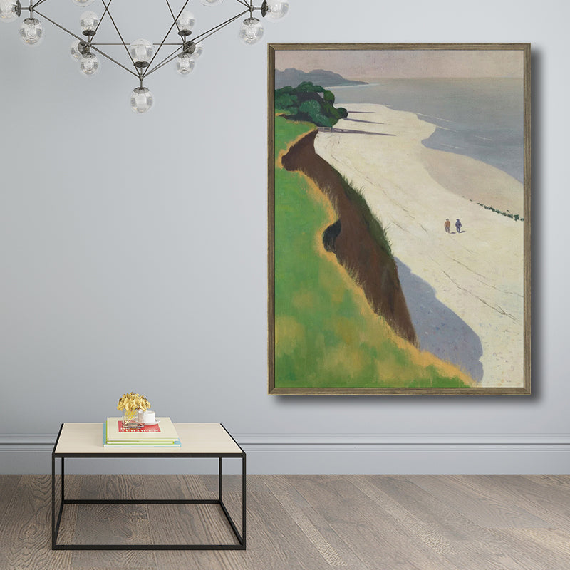 Brehn | Seaside Scenery Art Print Wohnzimmer Eingewickelte Leinwand Grüner Texturiert, Multiple Größen