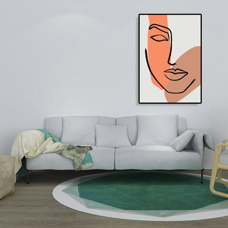 Brehn | Texturiertes Gesichts-Wanddekor Leinwand Skandinavischer Stil Malerei für Wohnzimmer