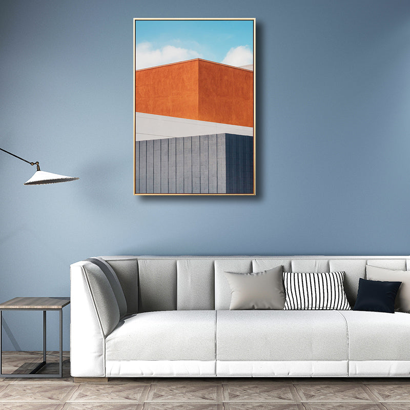 Brehn | Outdoor Gebäude Malerei Nordic Style Leinwand Wandkunst Druck, Mehrere Größen Optionen