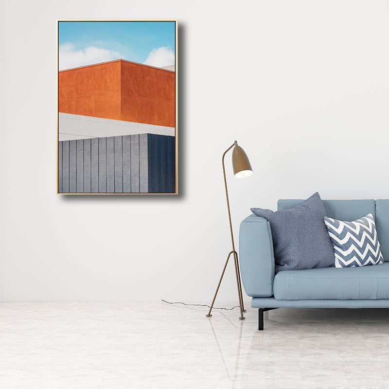 Brehn | Outdoor Gebäude Malerei Nordic Style Leinwand Wandkunst Druck, Mehrere Größen Optionen