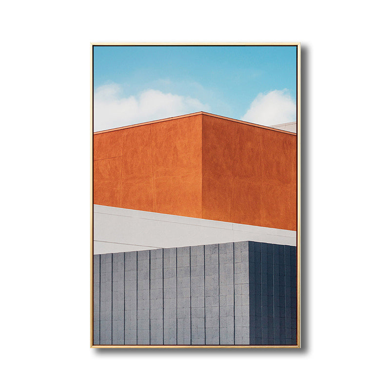 Brehn | Outdoor Gebäude Malerei Nordic Style Leinwand Wandkunst Druck, Mehrere Größen Optionen