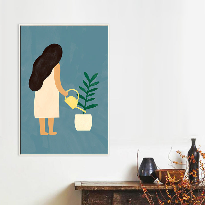 Brehn | Skandinavische Maiden Leinwand für Esszimmer Illustration Wandkunst, mehrere Größen