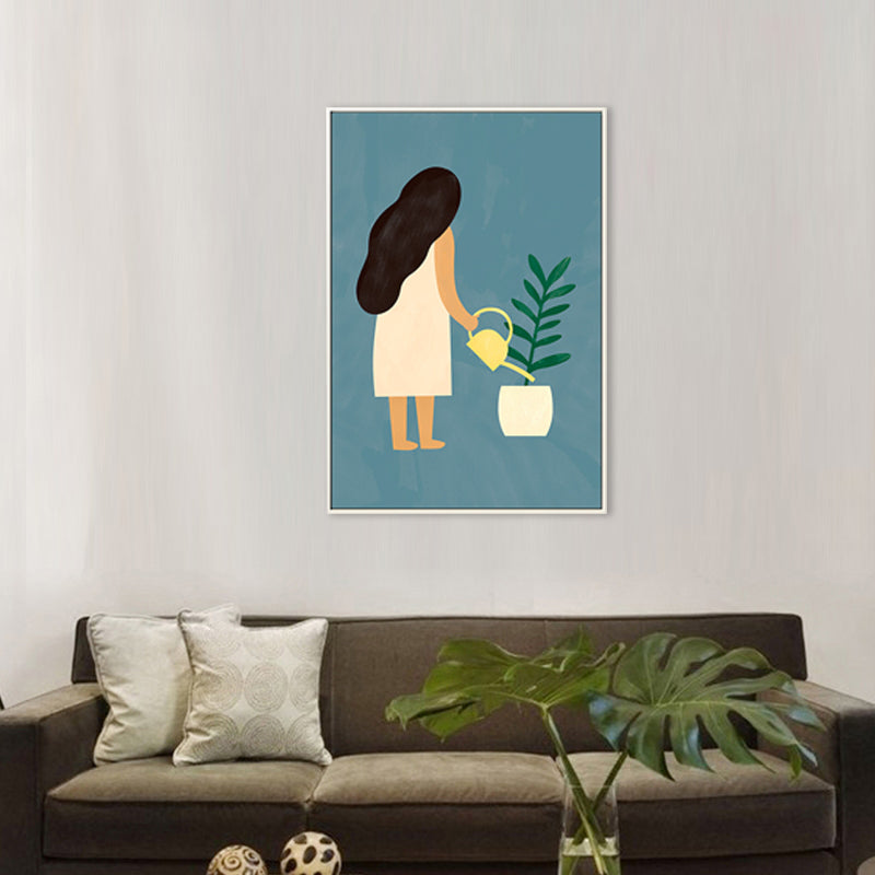 Brehn | Skandinavische Maiden Leinwand für Esszimmer Illustration Wandkunst, mehrere Größen
