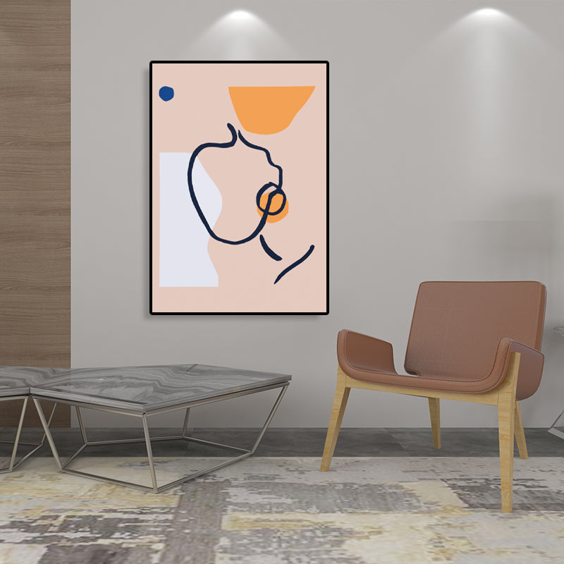 Brehn | Neuheit Figurengesicht Kunst Skandinavischer Stil Leinwand Wanddekoration, Mehrere Größenoptionen