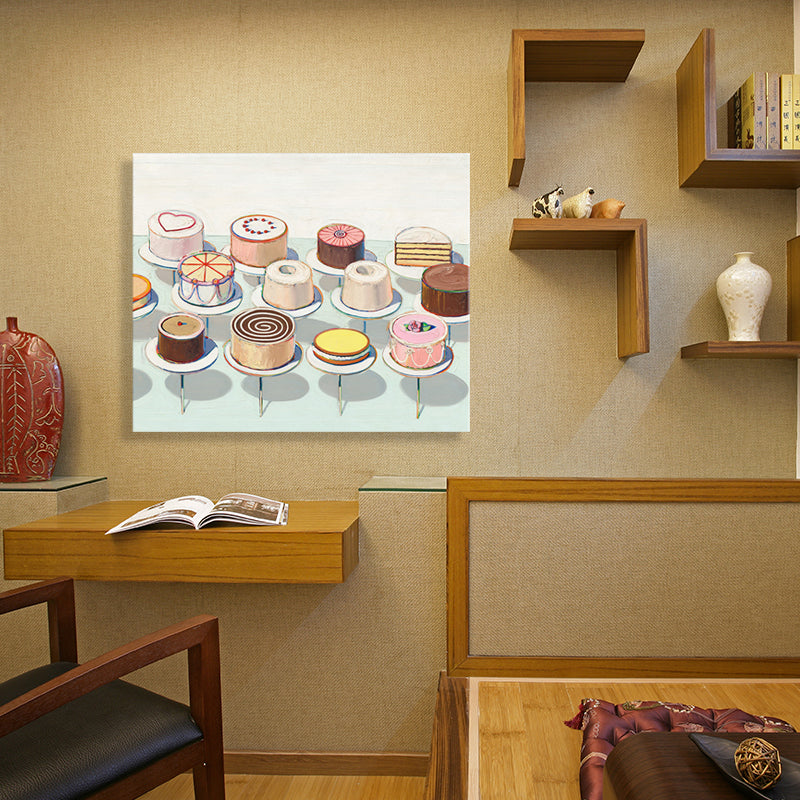 Brehn | Traditionelle Verschiedene Kuchen Muster Leinwand Braun Schlafzimmer Wandkunst, Mehrere Größenoptionen