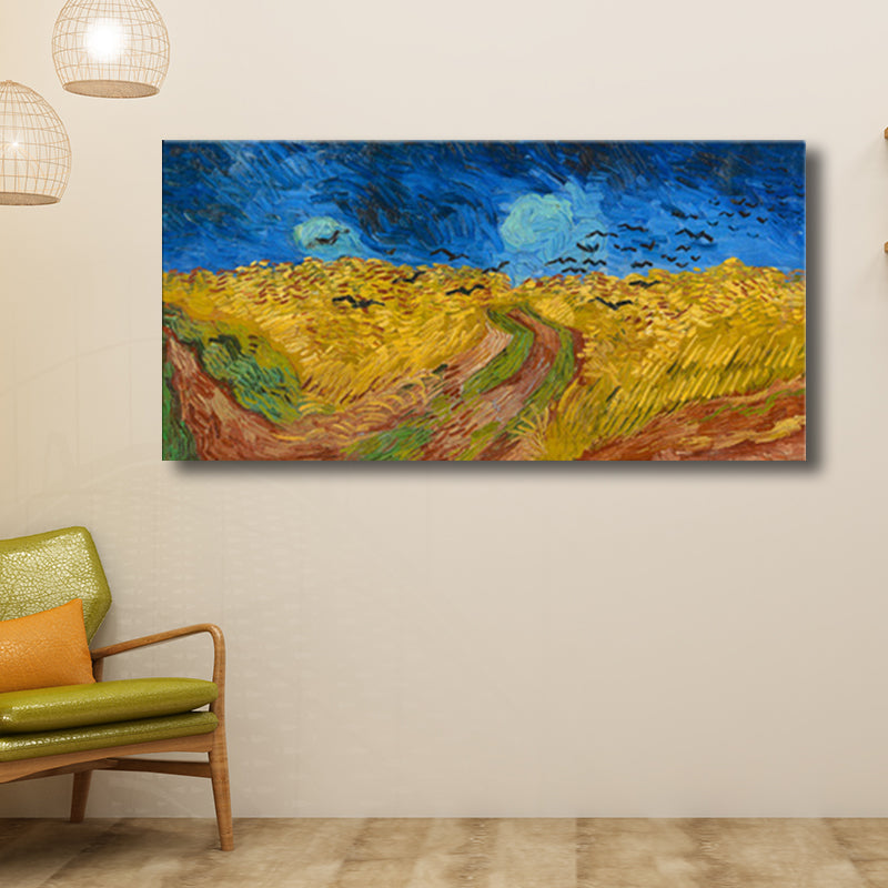 Brehn | Pastellfarbiges Farmfield View Canvas Texturiertes Wandkunst für Gästezimmer, mehrere Größen