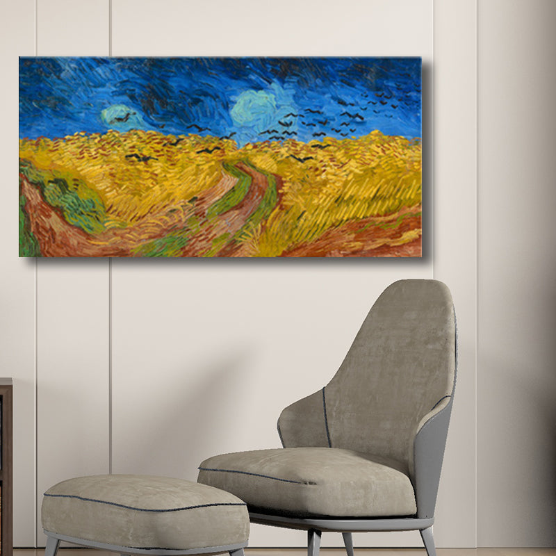 Brehn | Pastellfarbiges Farmfield View Canvas Texturiertes Wandkunst für Gästezimmer, mehrere Größen
