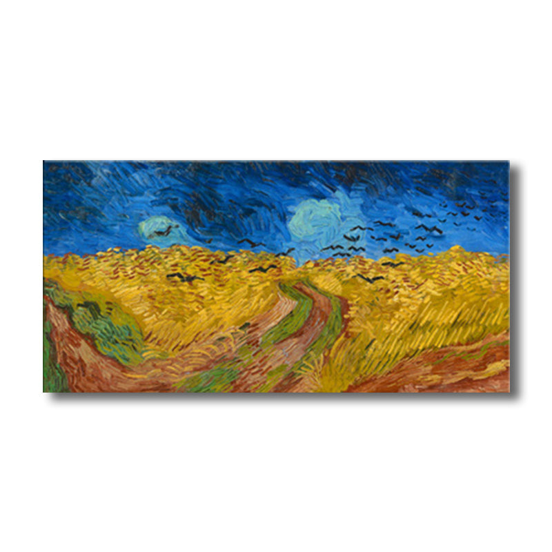 Brehn | Pastellfarbiges Farmfield View Canvas Texturiertes Wandkunst für Gästezimmer, mehrere Größen