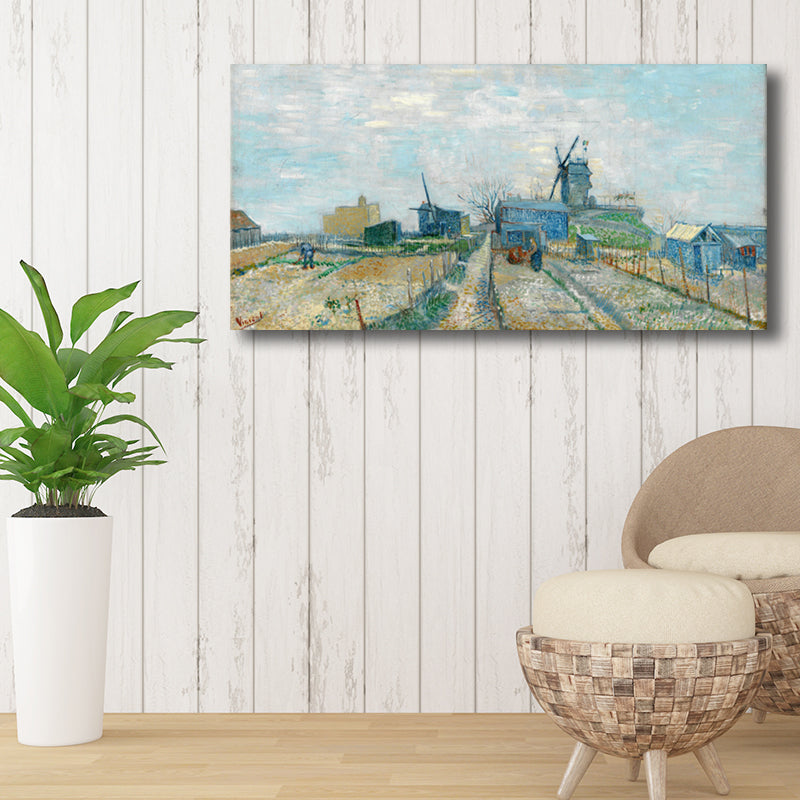 Brehn | Pastellfarbiges Farmfield View Canvas Texturiertes Wandkunst für Gästezimmer, mehrere Größen