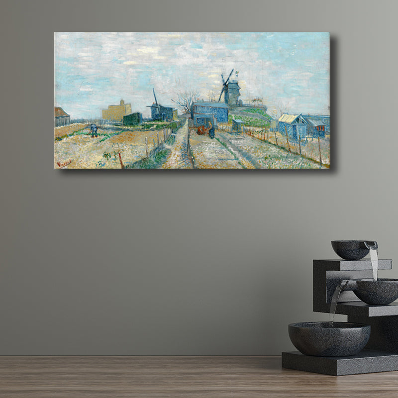 Brehn | Pastellfarbiges Farmfield View Canvas Texturiertes Wandkunst für Gästezimmer, mehrere Größen