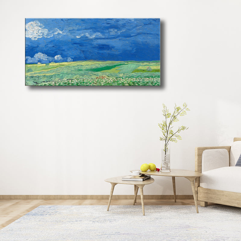 Brehn | Pastellfarbiges Farmfield View Canvas Texturiertes Wandkunst für Gästezimmer, mehrere Größen