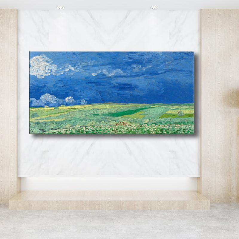 Brehn | Pastellfarbiges Farmfield View Canvas Texturiertes Wandkunst für Gästezimmer, mehrere Größen