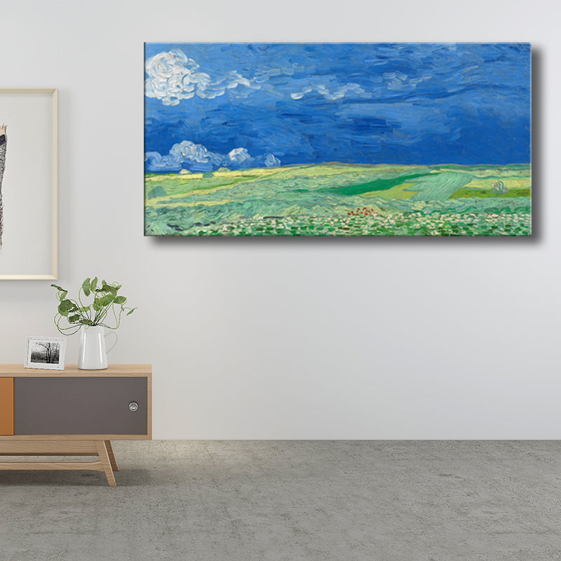 Brehn | Pastellfarbiges Farmfield View Canvas Texturiertes Wandkunst für Gästezimmer, mehrere Größen