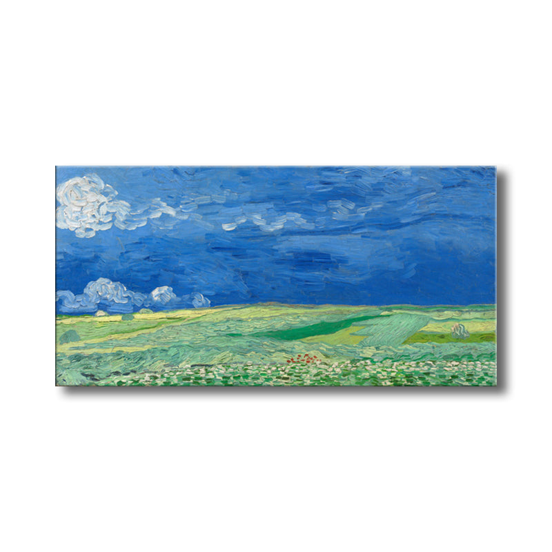Brehn | Pastellfarbiges Farmfield View Canvas Texturiertes Wandkunst für Gästezimmer, mehrere Größen