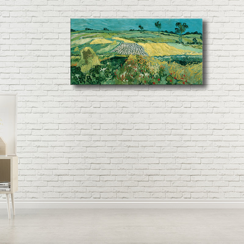 Brehn | Pastellfarbiges Farmfield View Canvas Texturiertes Wandkunst für Gästezimmer, mehrere Größen
