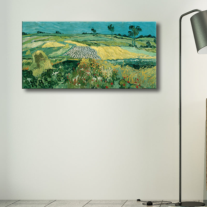 Brehn | Pastellfarbiges Farmfield View Canvas Texturiertes Wandkunst für Gästezimmer, mehrere Größen