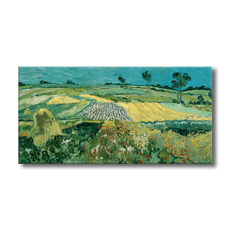Brehn | Pastellfarbiges Farmfield View Canvas Texturiertes Wandkunst für Gästezimmer, mehrere Größen