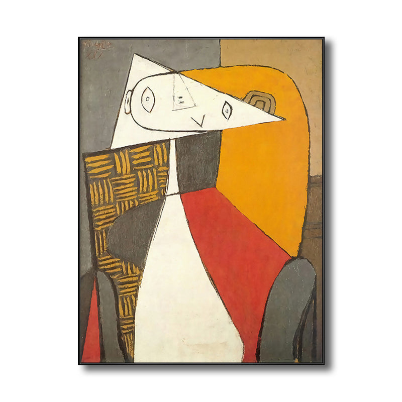 Brehn | Kubismus Pablo Picasso Wandkunst Druck Buntes Mädchen Zeichnung Leinwand für Wohnzimmer