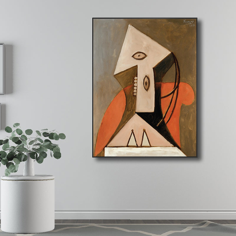 Brehn | Kubismus Pablo Picasso Wandkunst Druck Buntes Mädchen Zeichnung Leinwand für Wohnzimmer