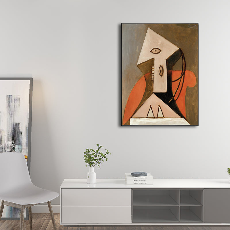 Brehn | Kubismus Pablo Picasso Wandkunst Druck Buntes Mädchen Zeichnung Leinwand für Wohnzimmer