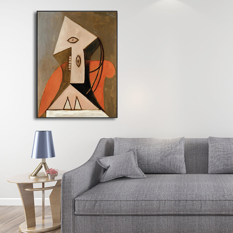 Brehn | Kubismus Pablo Picasso Wandkunst Druck Buntes Mädchen Zeichnung Leinwand für Wohnzimmer