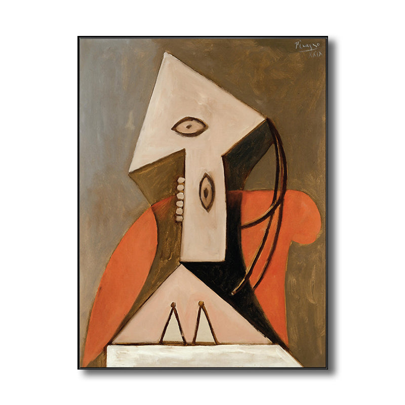 Brehn | Kubismus Pablo Picasso Wandkunst Druck Buntes Mädchen Zeichnung Leinwand für Wohnzimmer