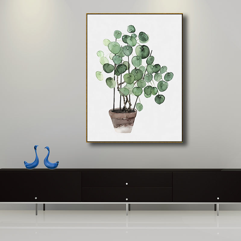 Brehn | Bonsai Wandkunst Dekor Nordic Verzaubernd Botanischer Leinwanddruck in Grün für das Schlafzimmer