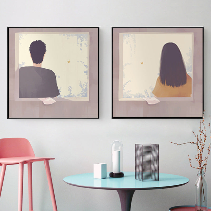 Brehn | Rückseite der Young Canvas Nordic Textured Esszimmer Wandkunst in sanften Farben