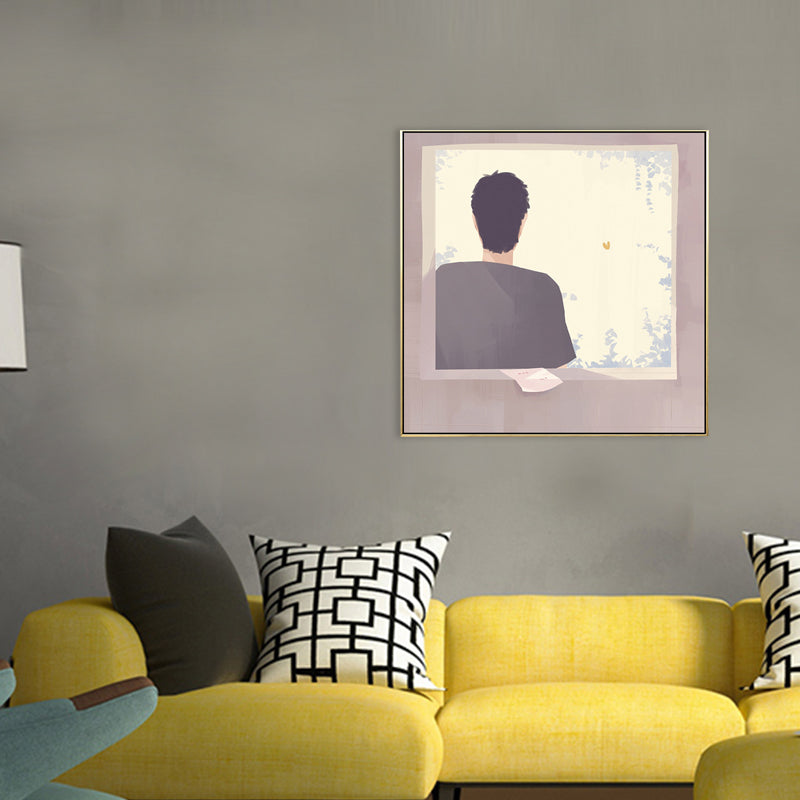 Brehn | Rückseite der Young Canvas Nordic Textured Esszimmer Wandkunst in sanften Farben