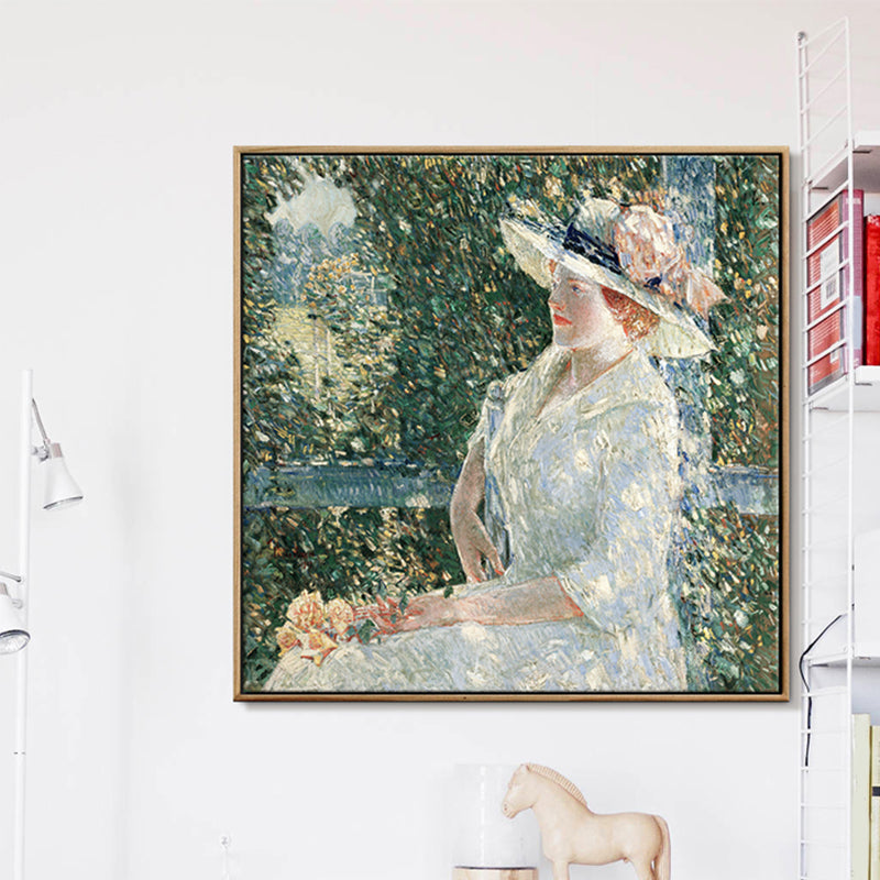 Brehn | Damen Wandkunst Dekor Sanfte Farben Vintage Quadratischer Leinwanddruck für das Esszimmer, Mehrere Größen