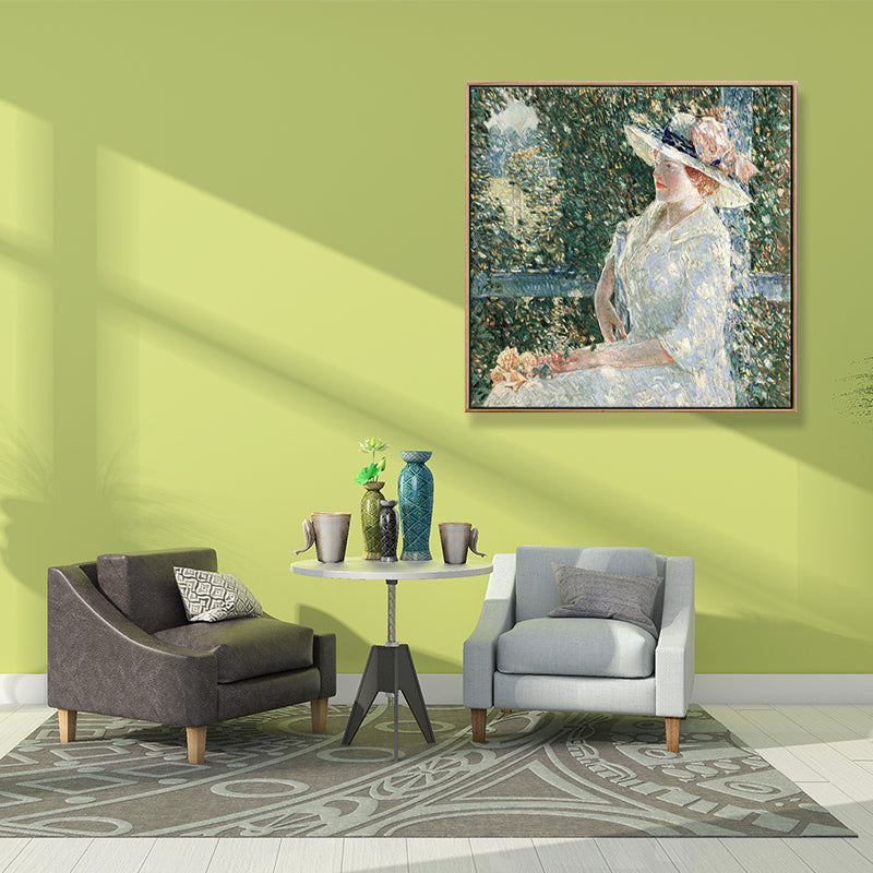 Brehn | Damen Wandkunst Dekor Sanfte Farben Vintage Quadratischer Leinwanddruck für das Esszimmer, Mehrere Größen