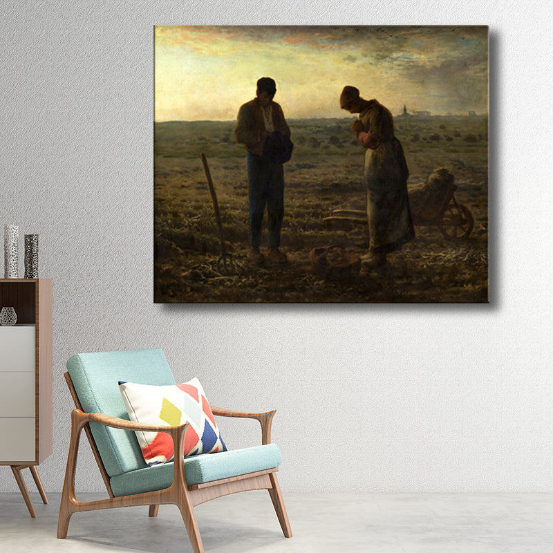 Brehn | Grünes Abendgebet Leinwand Kunst Weltkultur Texturiertes Wanddekor für das Arbeitszimmer